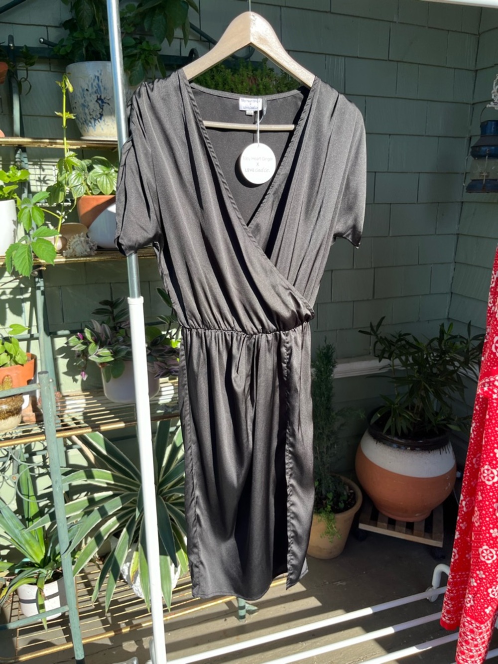 Revolve Exclusive Toby Heart Ginger x Love India Black Plunge Slit Midi Dress